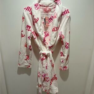 Juicy Couture White and Pink Robe - Size L/XL